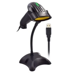 Lecteur de codes-barres laser 1D Ewent EW3400 - Connecteur USB - 150 lectures par seconde - Base mains libres - Couleur noire