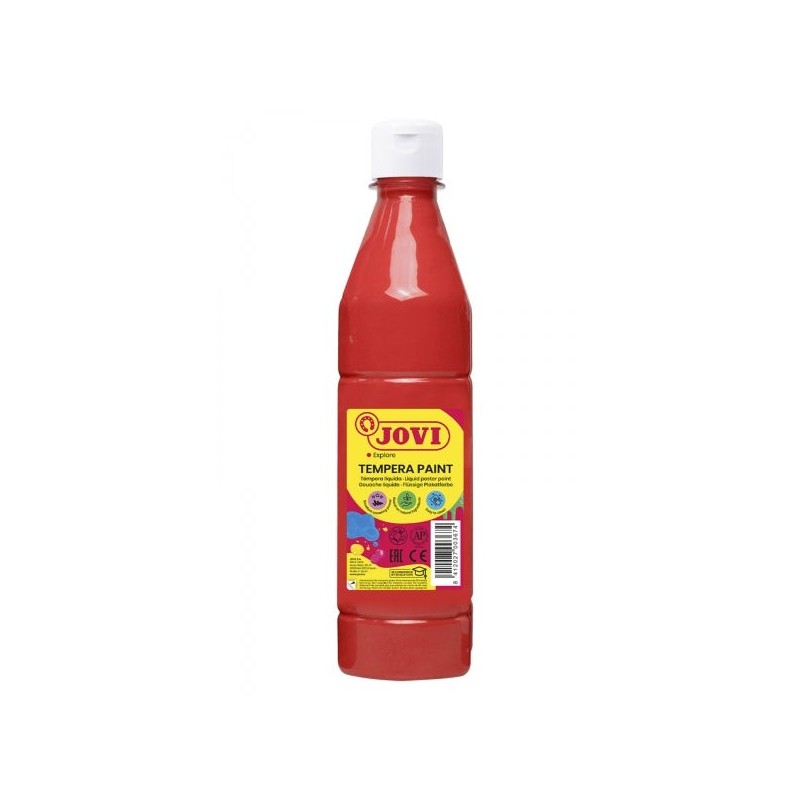 Jovi Tempera Paint Peinture Tempera Liquide 500ml - Base Eau - Prête à l'Emploi - Haut Pouvoir Couvrant - Séchage Rapide