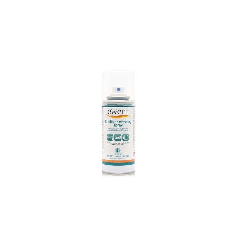 Ewent Surface Disinfectant Spray - 100ml - Formula with Detergent - Anti-odor - Transparent Color