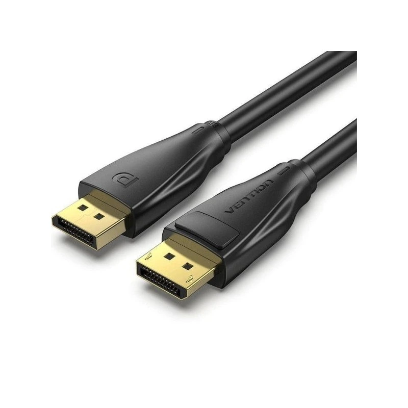 Vention Cabo Displayport 1.4 8K - Comprimento 10m - Revestimento em PVC - Conectores Banhados a Ouro - Cor Preto