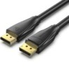 Vention DisplayPort 1.4 8K Cable - Length 10m - PVC Jacket - Gold-Plated Connectors - Black