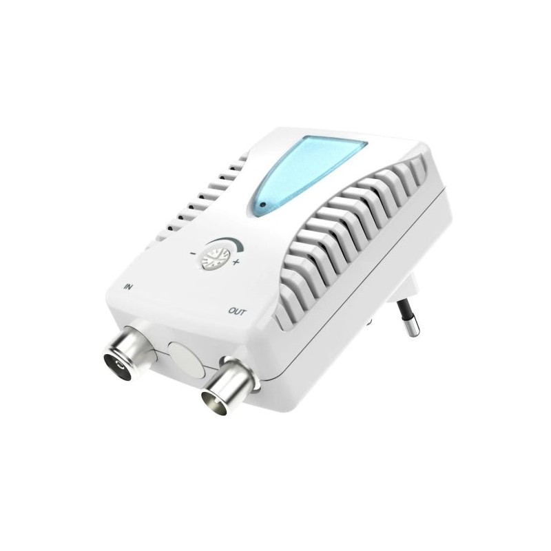 Hama Essential Amplificador de Cable de Banda Ancha - Catv - Amplificacion 22dB - Atenuacion 13dB - Color Blanco