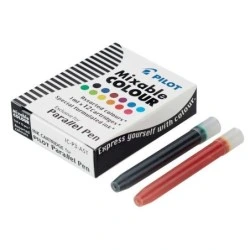 Pilot Pack de 12 Recargas para Caneta Estilográfica Parallel - Capacidade 1ml - Cores Sortidas