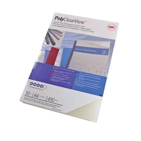 GBC PolyClearView Pack de 100 Capas de Encadernação A4 - 300 Mícrons - Cor Transparente Mate