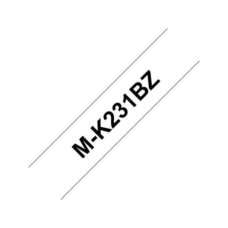 Brother MK231BZ Fita No Laminada Genérica de Etiquetas - Texto Preto sobre fundo branco - Largura 12mm x 4 metros