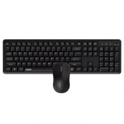 Rapoo 8150M Silent Pack Teclado + Rato Sem Fios - Bluetooth e 2.4GHz - Rato 1300 DPI - Autonomia até 12 Meses - Cor Preto