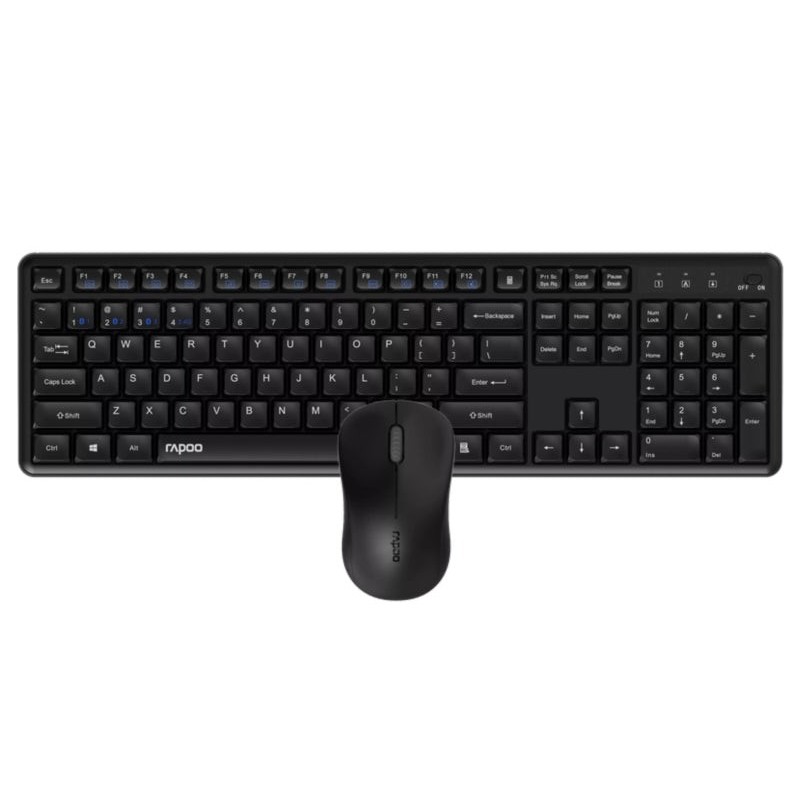Rapoo 8150M Silent Pack Clavier + Souris Sans Fil - Bluetooth et 2.4GHz - Souris 1300 DPI - Autonomie jusqu'à 12 Mois - Couleur