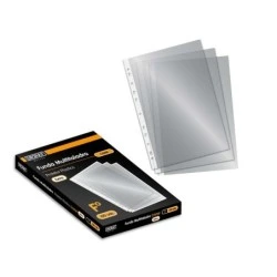 Ingraf Pack de 100 Micas Multifuros Fólio Transparente 70 Mícrons - Acabamento Cristal