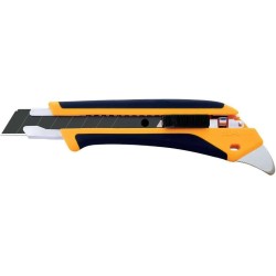 Olfa L5-AL Cutter Grande con Agarre Antideslizante - Bloqueo Automatico - Pua de Metal Duro - Canal de Acero Inoxidable - Uso