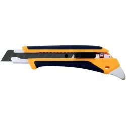 Olfa L5-AL Cutter Grande con Agarre Antideslizante - Bloqueo Automatico - Pua de Metal Duro - Canal de Acero Inoxidable - Uso
