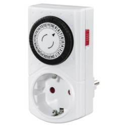 Hama Mini Prise Minuterie Mécanique - Puissance Maximale 3680W - Tension 230V - Minuterie - Intervalles de 30min - Couleur Blanc