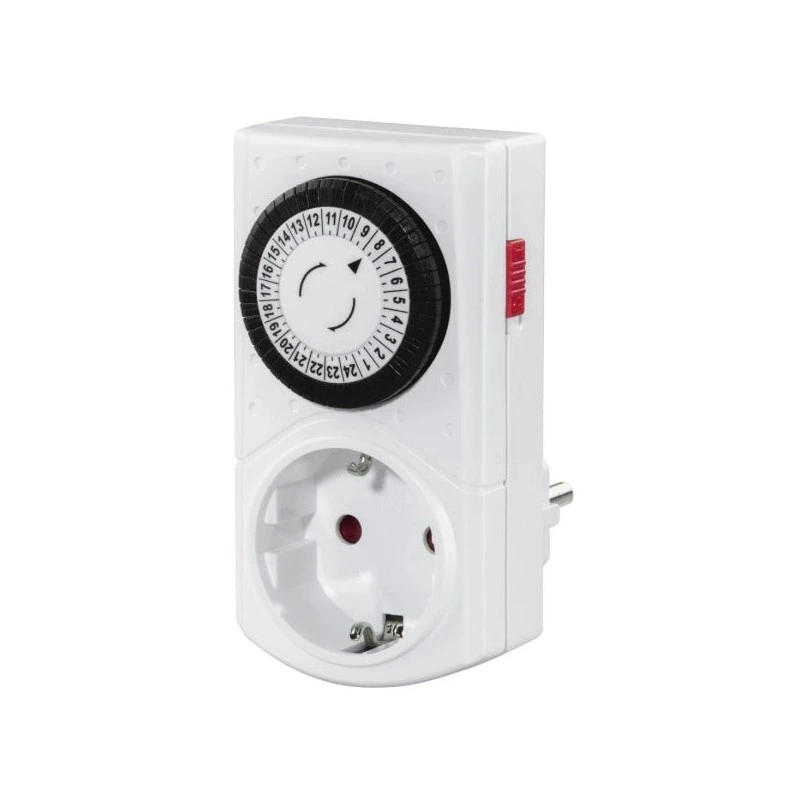 Hama Mini Mechanical Timer Plug - Max Power 3680W - 230V Voltage - Timer - 30min Intervals - White