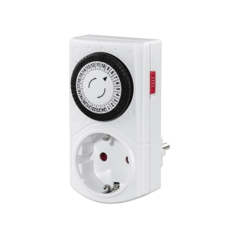 Hama Mini Prise Minuterie Mécanique - Puissance Maximale 3680W - Tension 230V - Minuterie - Intervalles de 30min - Couleur Blanc