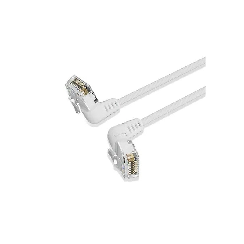 Vention Câble Réseau Coudé Cat.6a UTP - Slim - Longueur 3m - Vitesse Jusqu'à 10Gbps - 32 AWG - Gaine en PVC - Tête Rotative