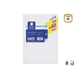 Golden Extra Recarga de 200 Folhas 90gr Grelha 4x4 - Formato A4 - 4 Furos