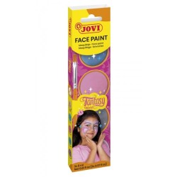 Jovi Fantasy Étui de Maquillage Crème - Hypoallergénique - Application Facile - Inclut Éponge et Pinceau - Couleur Assortie