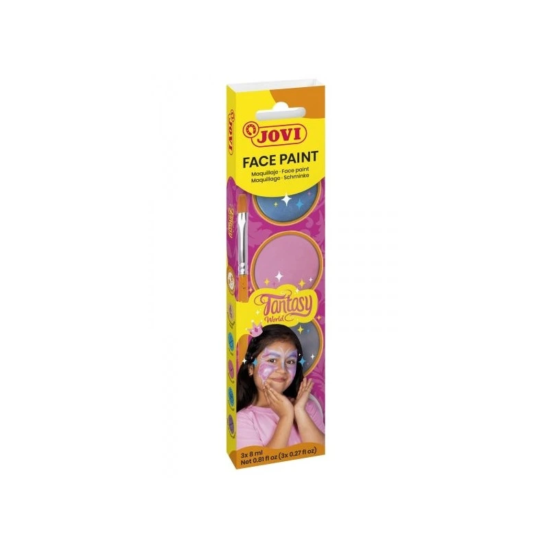 Jovi Fantasy Estojo de Maquilhagem em Creme - Hipoalergénico - Fácil Aplicação - Inclui Esponja e Pincel - Cores Sortidas