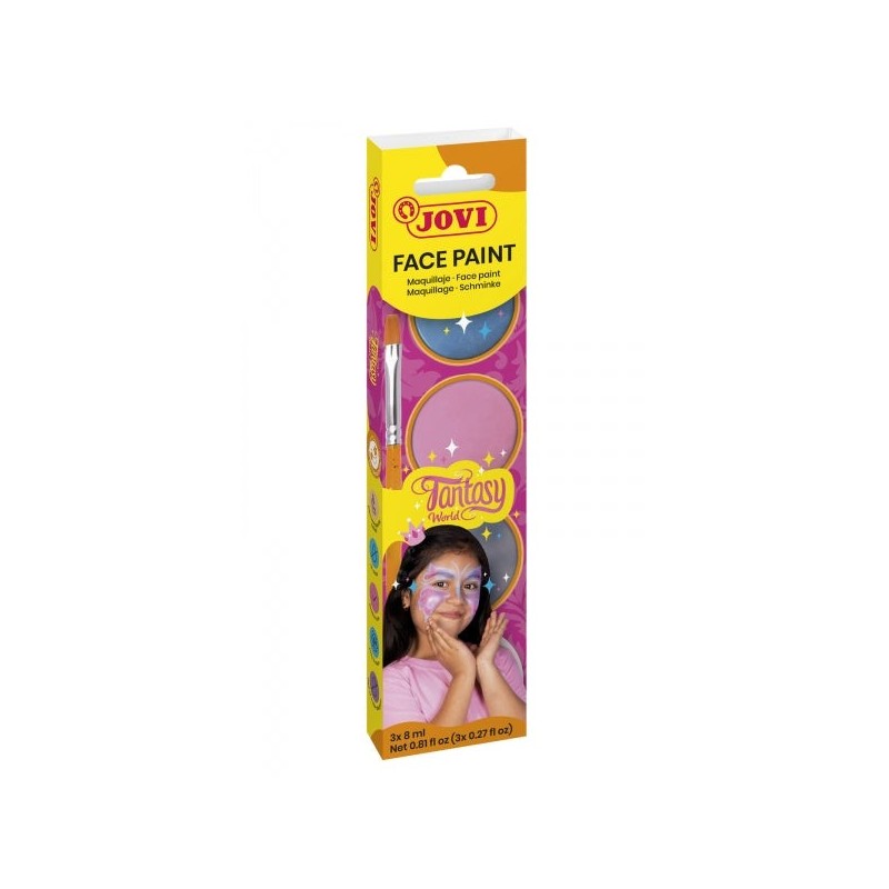 Jovi Fantasy Estuche de Maquillaje Crema - Hipoalergenico - Facil Aplicacion - Incluye Esponja y Pincel - Color Surtido