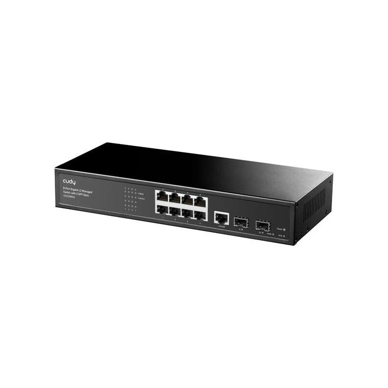 Switch gerenciado Gigabit L2 de 8 portas Cudy GS2008S2 com 2 portas SFP Gigabit