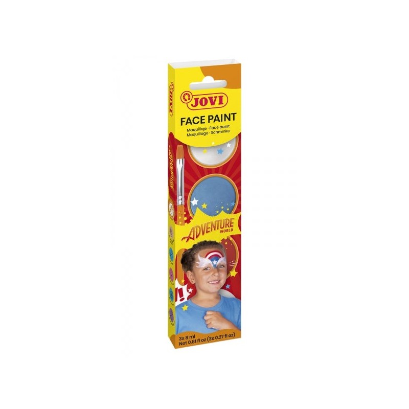 Jovi Adventure Estojo de 3 Frascos 8ml Maquilhagem em Creme + Acessórios - Hipoalergénico - Fácil Aplicação - Base Gorda