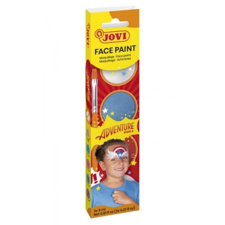 Jovi Adventure Estojo de 3 Frascos 8ml Maquilhagem em Creme + Acessórios - Hipoalergénico - Fácil Aplicação - Base Gorda