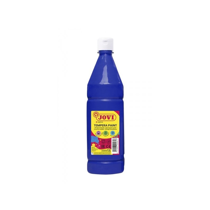 Jovi Tempera Paint Peinture Tempera Liquide 1000ml - Base Eau - Prête à l'Emploi - Haut Pouvoir Couvrant - Séchage Rapide