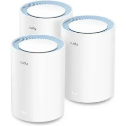 Cudy M1200 Pack de 3 Sistemas WiFi Mesh AC1200 Dual Band - 867Mbps en 5GHz, 300Mbps en 2,4GHz - 1x Puerto LAN 10/100Mbps, 1x