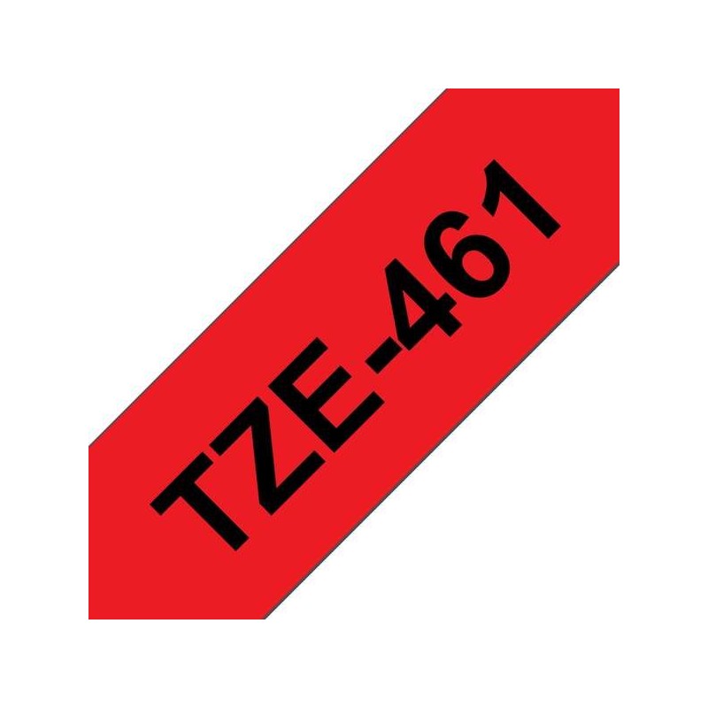 Brother TZe461 Cinta Laminada Generica de Etiquetas - Texto negro sobre fondo rojo - Ancho 36mm x 8 metros