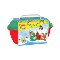 Jovi Play & Fun Coffre Christmas Adventure avec 24 Bâtons de Pâte à Modeler 15gr + Modeleurs + Découpes - Sans Gluten - Base