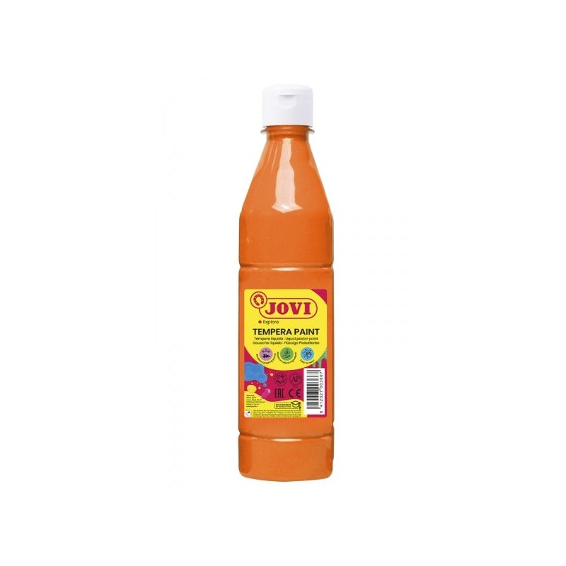 Jovi Tempera Paint Peinture Tempera Liquide 500ml - Base Eau - Prête à l'Emploi - Haut Pouvoir Couvrant - Séchage Rapide