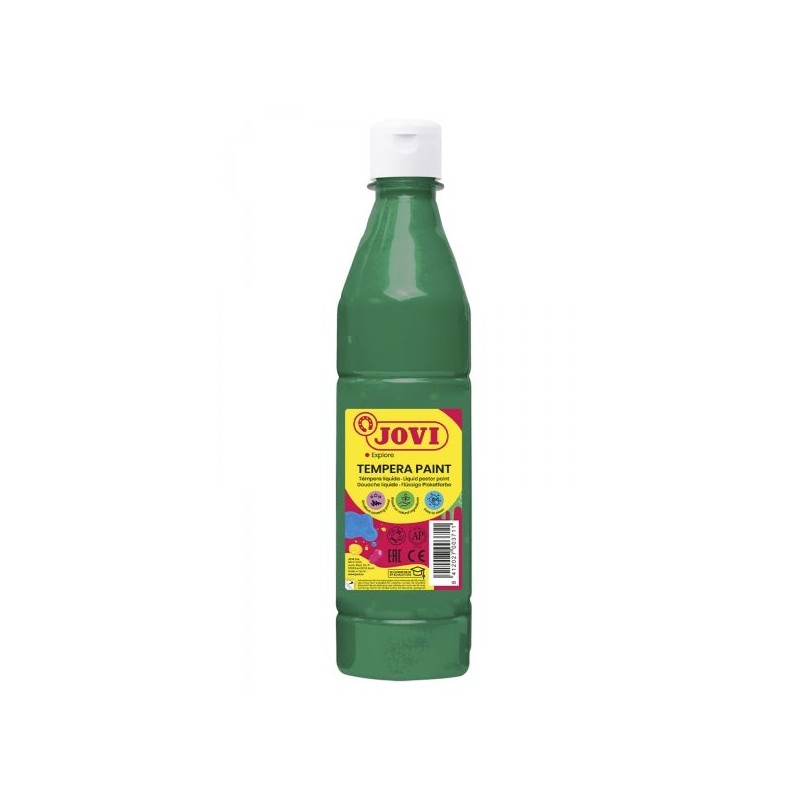 Jovi Tempera Paint Peinture Tempera Liquide 500ml - Base Eau - Prête à l'Emploi - Haut Pouvoir Couvrant - Séchage Rapide