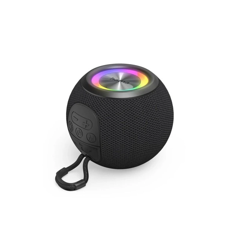 Hama Altavoz Portatil - Potencia 5W - Bluetooth - Jack 3.5mm - USB-C - Bateria 1200mAh - Admite MicroSD - Luz LED - Rango 10m