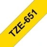 Brother TZe651 Fita Laminada Genérica de Etiquetas - Texto Preto sobre fundo Amarelo - Largura 24mm x 8 metros