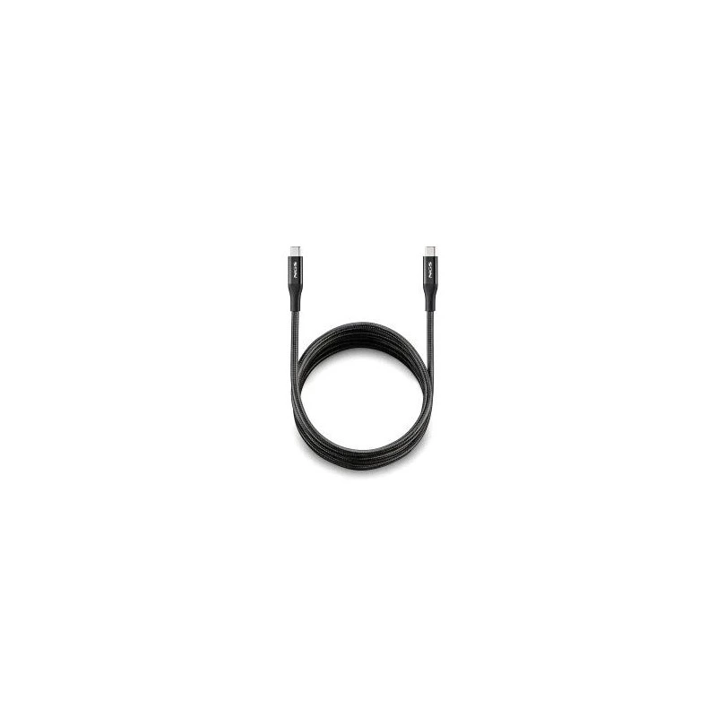 NGS Cable 2.0 USB-C Macho a USB-C Macho - Carga Ultrarapida hasta 240W - Longitud 2m - Color Negro