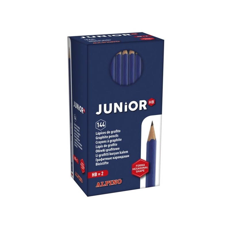 Alpino Junior Pack de 144 Lapices de Grafito HB con Cabecilla - Espacio para el Nombre