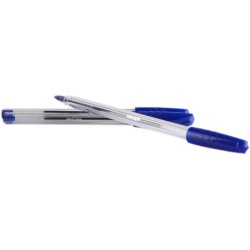 MKtape Pack of 36 Triangular Ballpoint Pens - 1.0mm Round Tip - Smooth Writing - Blue