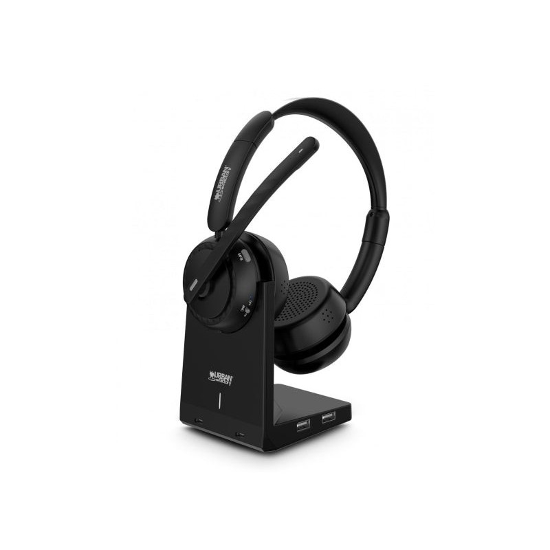 Urban Factory Movee Max Auriculares Bluetooth 5.2 - Reduccion Activa de Ruido - Soporte de Carga - Microfono con Reduccion de