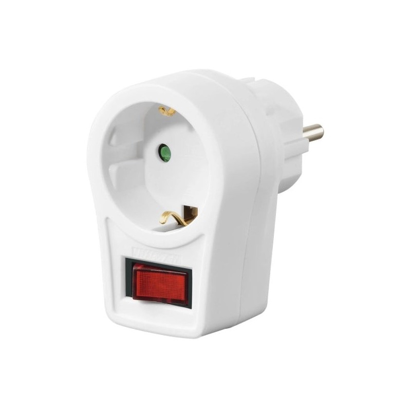 Hama Plug Adapter with Switch - Max Power 3680W - White