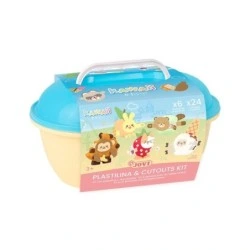 Jovi Kawaii Cofre con 24 Barras de Plastilina 15gr + Modeladores + Recortables - Sin Gluten - Base Vegetal - No se Seca