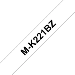 Brother MK221BZ Fita No Laminada Genérica de Etiquetas - Texto Preto sobre fundo branco - Largura 9mm x 8 metros