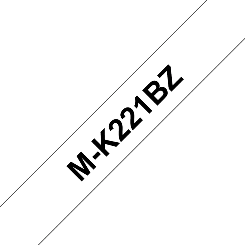 Brother MK221BZ Fita No Laminada Genérica de Etiquetas - Texto Preto sobre fundo branco - Largura 9mm x 8 metros