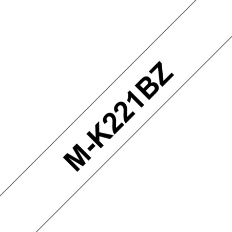 Brother MK221BZ Fita No Laminada Genérica de Etiquetas - Texto Preto sobre fundo branco - Largura 9mm x 8 metros