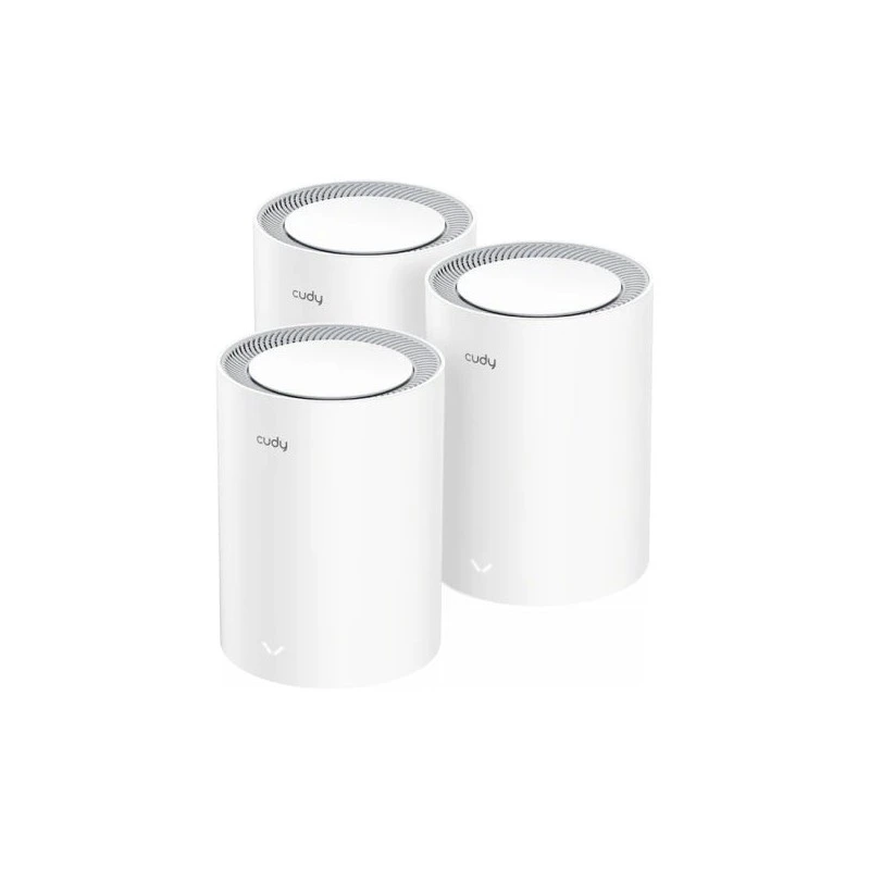 Cudy Pack de 3 Systèmes WiFi Mesh 7 Gigabit Dual Band BE3600 - Vitesse jusqu'à 1000Mbps - 3 Ports - Antennes Internes - Couleur