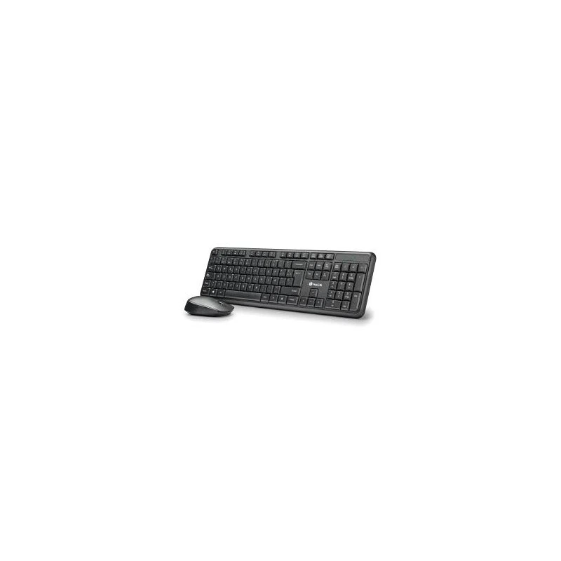 NGS Kit Teclado Sem Fios e Rato Sem Fios 1200dpi - Italiano - 12 Teclas Multimédia - Indicadores LED - Cor Preto