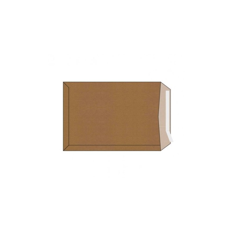 Sam Pack de 250 Sobres de Papel Kraft 90grs - Medidas 250x353mm - Autoadhesivo con Tira de Silicona - Color Marron