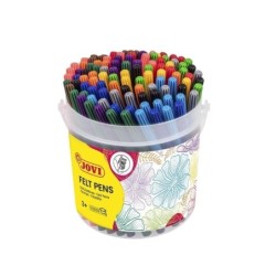 Jovi Felt Pens Frasco com 120 Marcadores - Ponta de 2mm - Tinta de Grande Fixação - Tampa de Segurança Ventilada - Cores