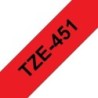 Brother TZe451 Cinta Laminada Generica de Etiquetas - Texto negro sobre fondo rojo - Ancho 24mm x 8 metros