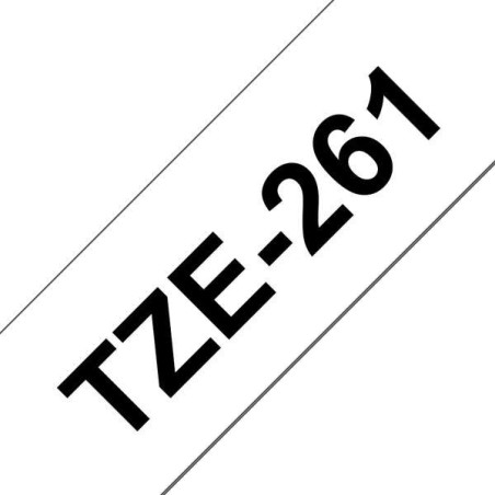 Brother TZe261 Fita Laminada Genérica de Etiquetas - Texto Preto sobre fundo branco - Largura 36mm x 8 metros