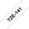 Brother TZe141 Fita Laminada Genérica de Etiquetas - Texto Preto sobre fundo transparente - Largura 18mm x 8 metros