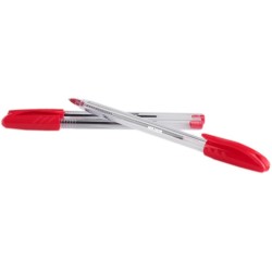 MKtape Pack of 36 Triangular Ballpoint Pens - 1.0mm Round Tip - Smooth Writing - Red